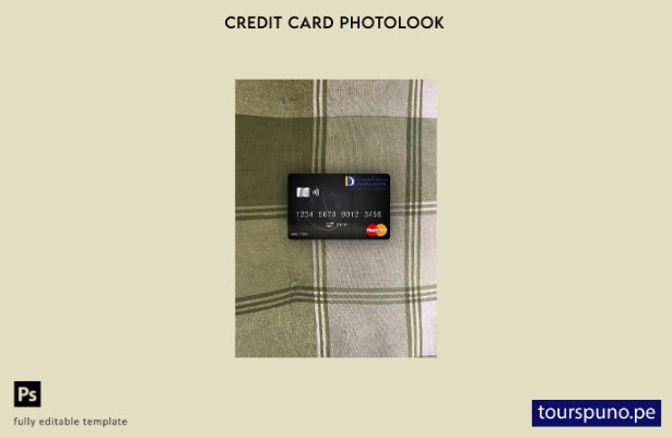 listo para imprimir plantilla frontal de aspecto fotográfico de Mastercard de Qa